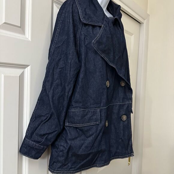 Free People Denim Car Coat Jean Jacket - Picture 6 of 10